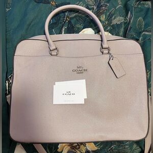 Coach Women's Mauve Leather Laptop Bag BRAND NEW